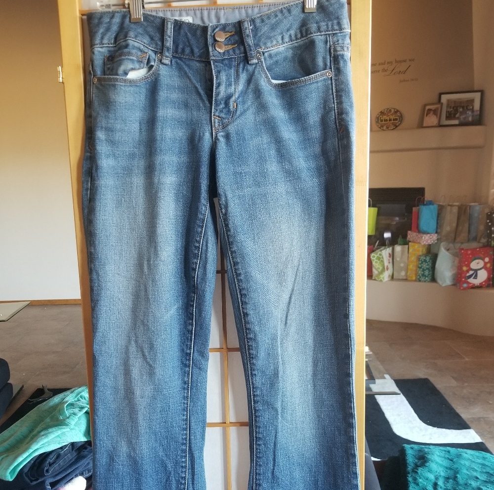 Gap Blue Jeans, Bootcut, Button Waist, 2R